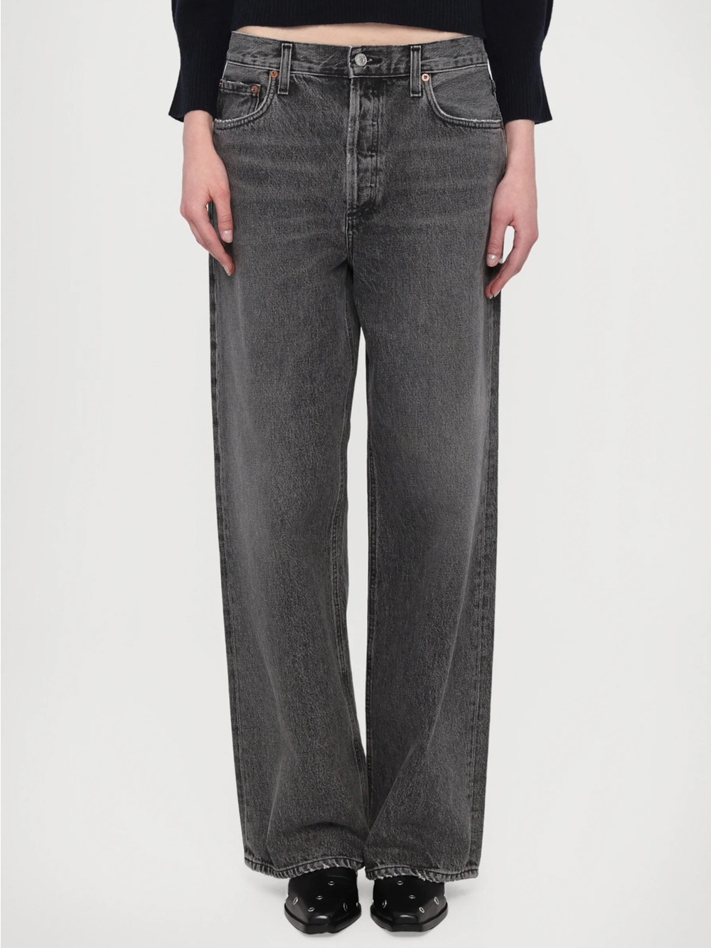 AGOLDE Low Slung Baggy Jeans Spirit Grey Wash 28